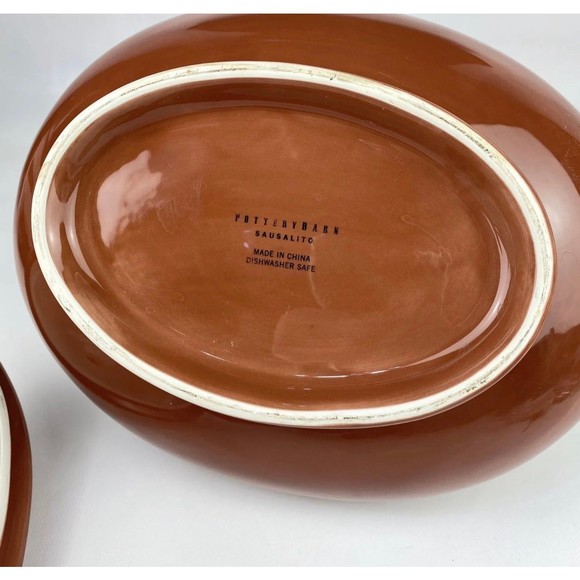 Pottery Barn Sausalito Terracotta Bowl Soup Tureen Thanksgiving Dish Serveware - Picture 4 of 4
